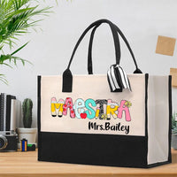 Personalized Name Maestra Cotton Tote Bag