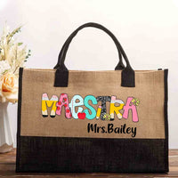 Personalized Name Maestra Cotton Tote Bag