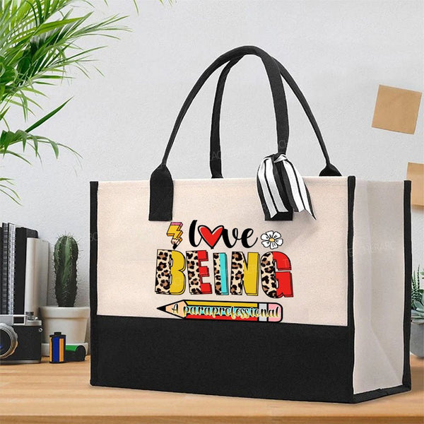 Love Being A Paraprofessional Cotton Tote Bag