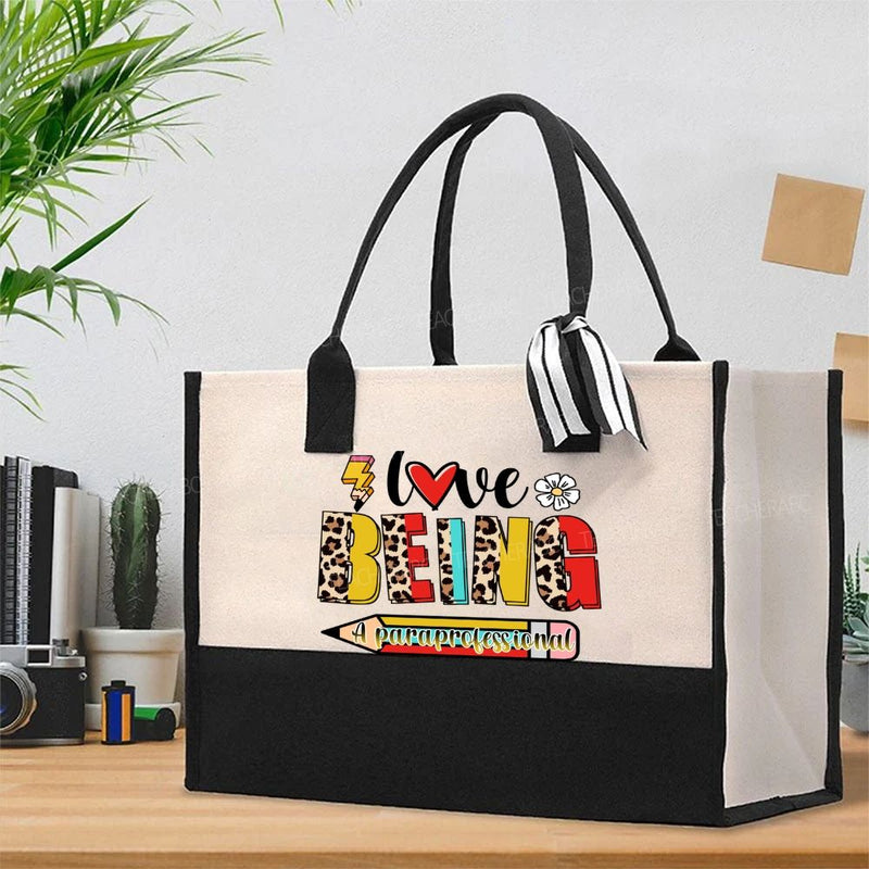 Love Being A Paraprofessional Cotton Tote Bag
