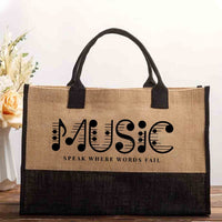 Music Speak Where Words Fail Letters Cotton Tote Bag