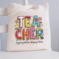 Teacher Inspiring Minds Shaping Futures Canvas Tote Bag