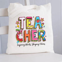 Teacher Inspiring Minds Shaping Futures Canvas Tote Bag
