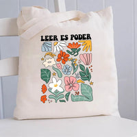 Leer Es Poder Read Bilingual Teacher Canvas Tote Bag
