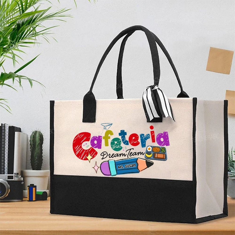 Personalized Name Cafeteria Dream Team Cotton Tote Bag