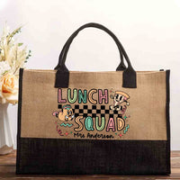 Personalized Name Lunch Squad Cotton Tote Bag