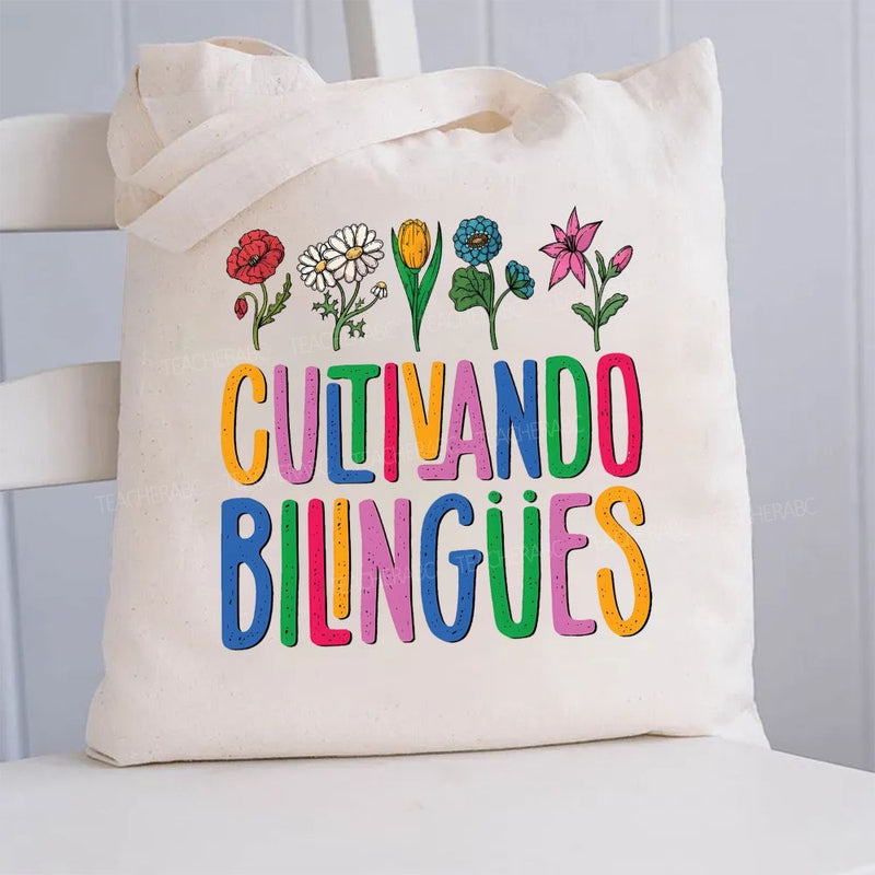 Cultivando Bilingues Maestra Teacher Canvas Tote Bag