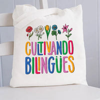 Cultivando Bilingues Maestra Teacher Canvas Tote Bag