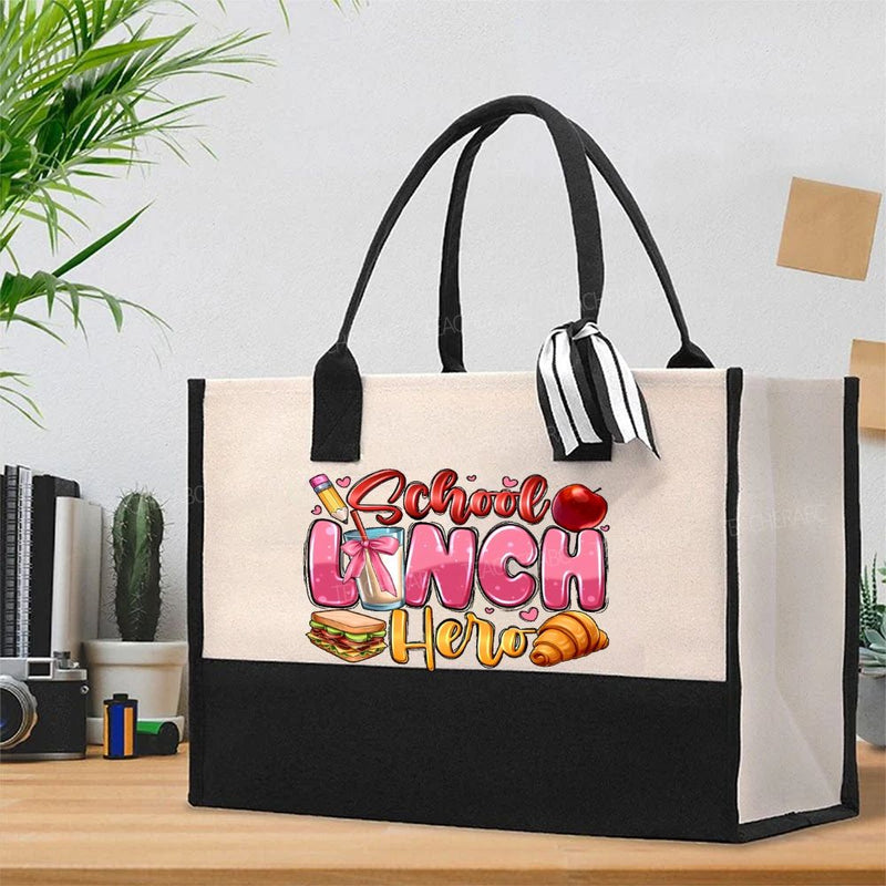 School Lunch Hero Graphics Cotton Tote Bag