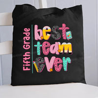 Personalized Grade Best Team Ever Canvas Tote Bag