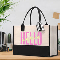 Hello Sunshine Teacher Summer Break Cotton Tote Bag