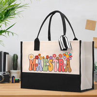 Maestra Flower Cotton Tote Bag