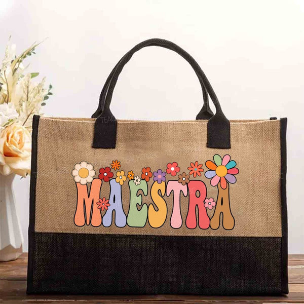 Maestra Flower Cotton Tote Bag