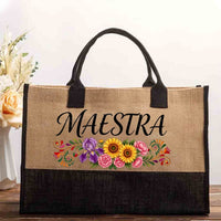 Maestra Flowers Pattern Cotton Tote Bag