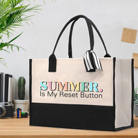 Summer Is My Reset Button Cotton Tote Bag