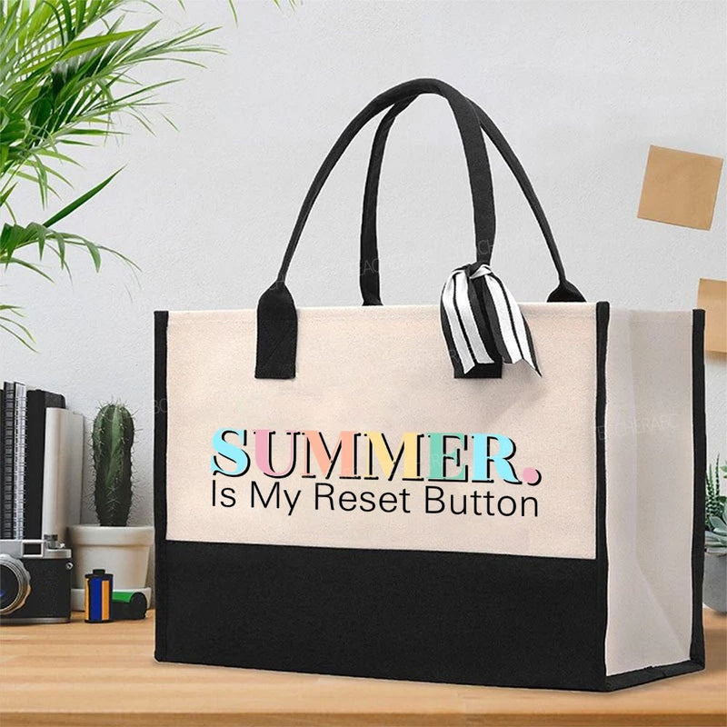 Summer Is My Reset Button Cotton Tote Bag