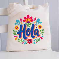 Hola Maestra Bilingual Teacher Canvas Tote Bag