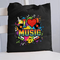I Love Music Teacher Canvas Tote Bag