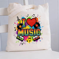 I Love Music Teacher Canvas Tote Bag