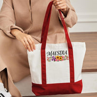 Maestre Floral Color-blocked Canvas Bag