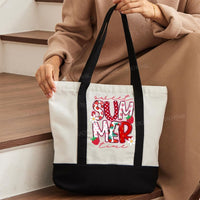 Sweet Summer Time Color-blocked Canvas Bag
