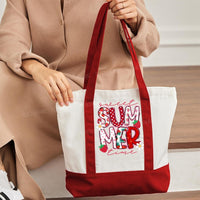 Sweet Summer Time Color-blocked Canvas Bag