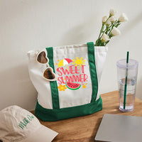 Sweet Summer Color-blocked Canvas Bag