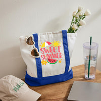 Sweet Summer Color-blocked Canvas Bag