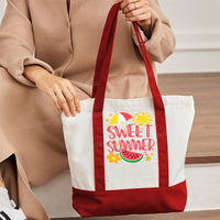 Sweet Summer Color-blocked Canvas Bag