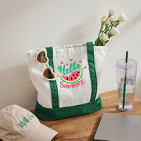 Hello Summer Color-blocked Canvas Bag