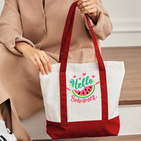 Hello Summer Color-blocked Canvas Bag