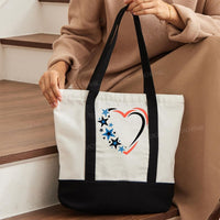 Love Star Color-blocked Canvas Bag