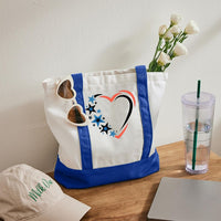 Love Star Color-blocked Canvas Bag