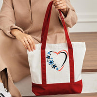 Love Star Color-blocked Canvas Bag