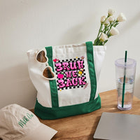 Bruh We Back Color-blocked Canvas Bag