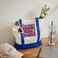 Bruh We Back Color-blocked Canvas Bag