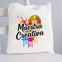 Maestra Creativa Art Teacher Canvas Tote Bag