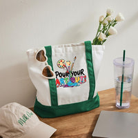 Pour Your Art Out Color-blocked Canvas Bag