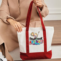 Pour Your Art Out Color-blocked Canvas Bag