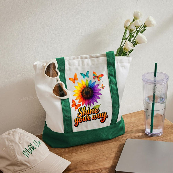 Shine Your Way Color-blocked Canvas Bag