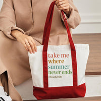 Take Me Where Summer Never Ends Teacherlife Color-blocked Canvas Bag