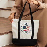 Independence Day Flag Color-blocked Canvas Bag