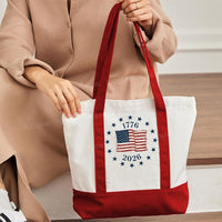 Independence Day Flag Color-blocked Canvas Bag