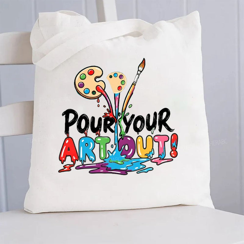 Pour Your Art Out Canvas Tote Bag