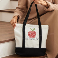 Personalized Name Teacher Color-blocked Canvas Bag