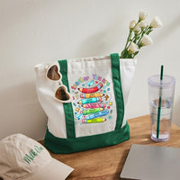 Teacher You Are Color-blocked Canvas Bag