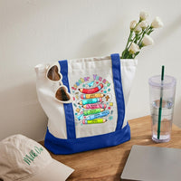 Teacher You Are Color-blocked Canvas Bag