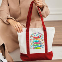 Teacher You Are Color-blocked Canvas Bag