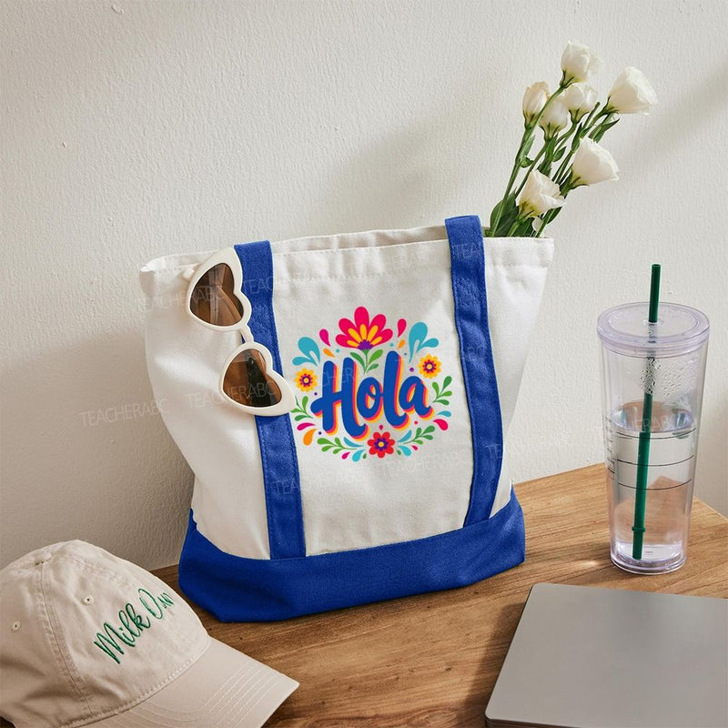 Hola Color-blocked Canvas Bag