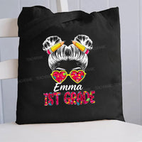 Personalized Name And Grade Teacher Canvas Tote Bag